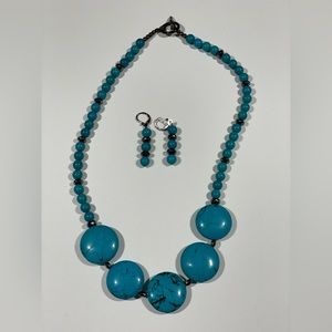 Natural stone hand made necklace with matching earrings